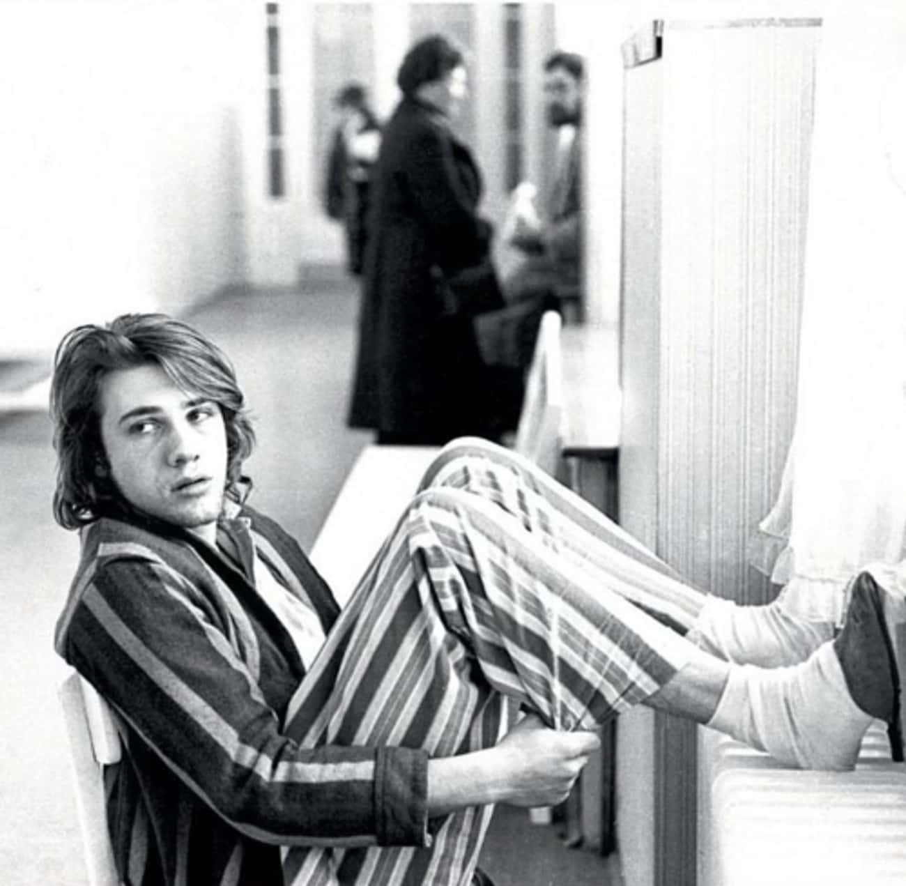 Young Christoph Waltz in Striped Shirts and Pants
