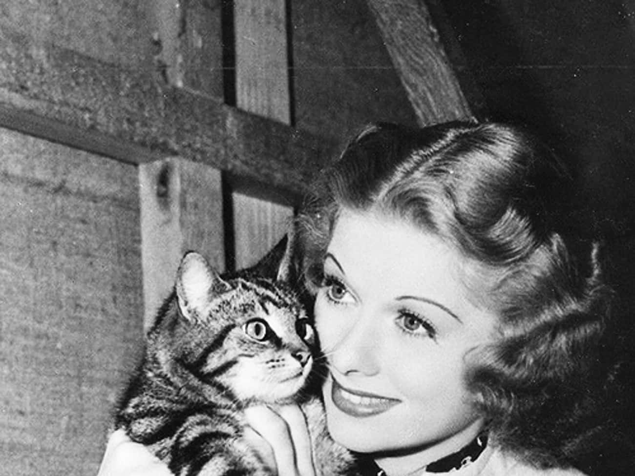 Young Lucille Ball with Cat