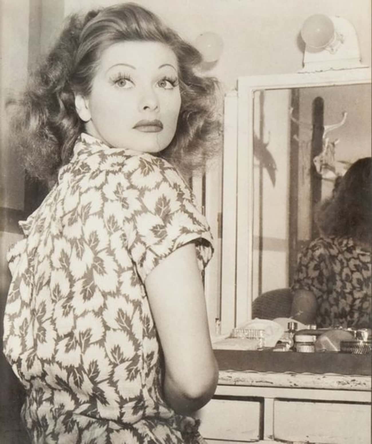 Young Lucille Ball in Patterned Dress