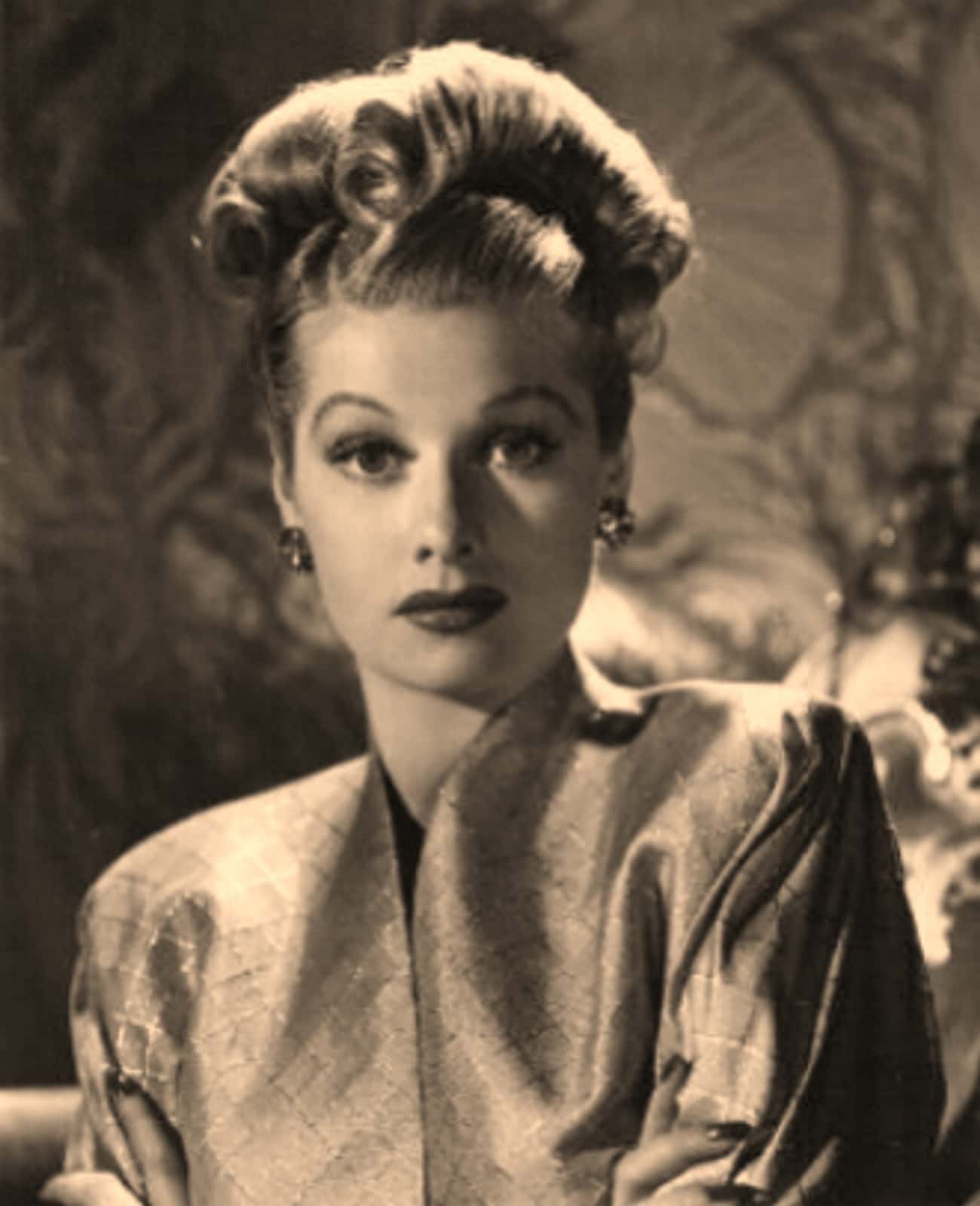 Young Lucille Ball in Satin Dress