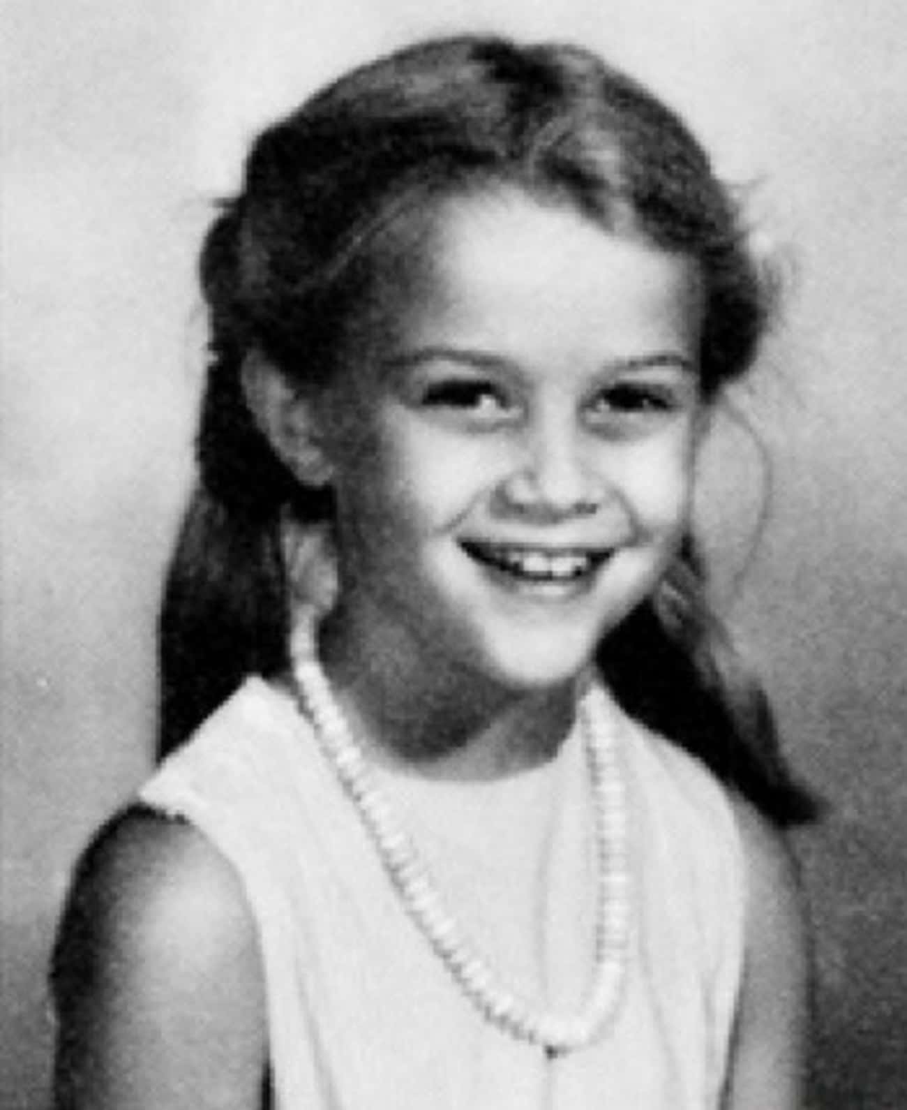 Young Reese Witherspoon in White Dress as a Kid