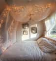 Create Canopy Bed Curtains with a Sparkly Twist on Random Awesome Bedroom Design Ideas for Your Home