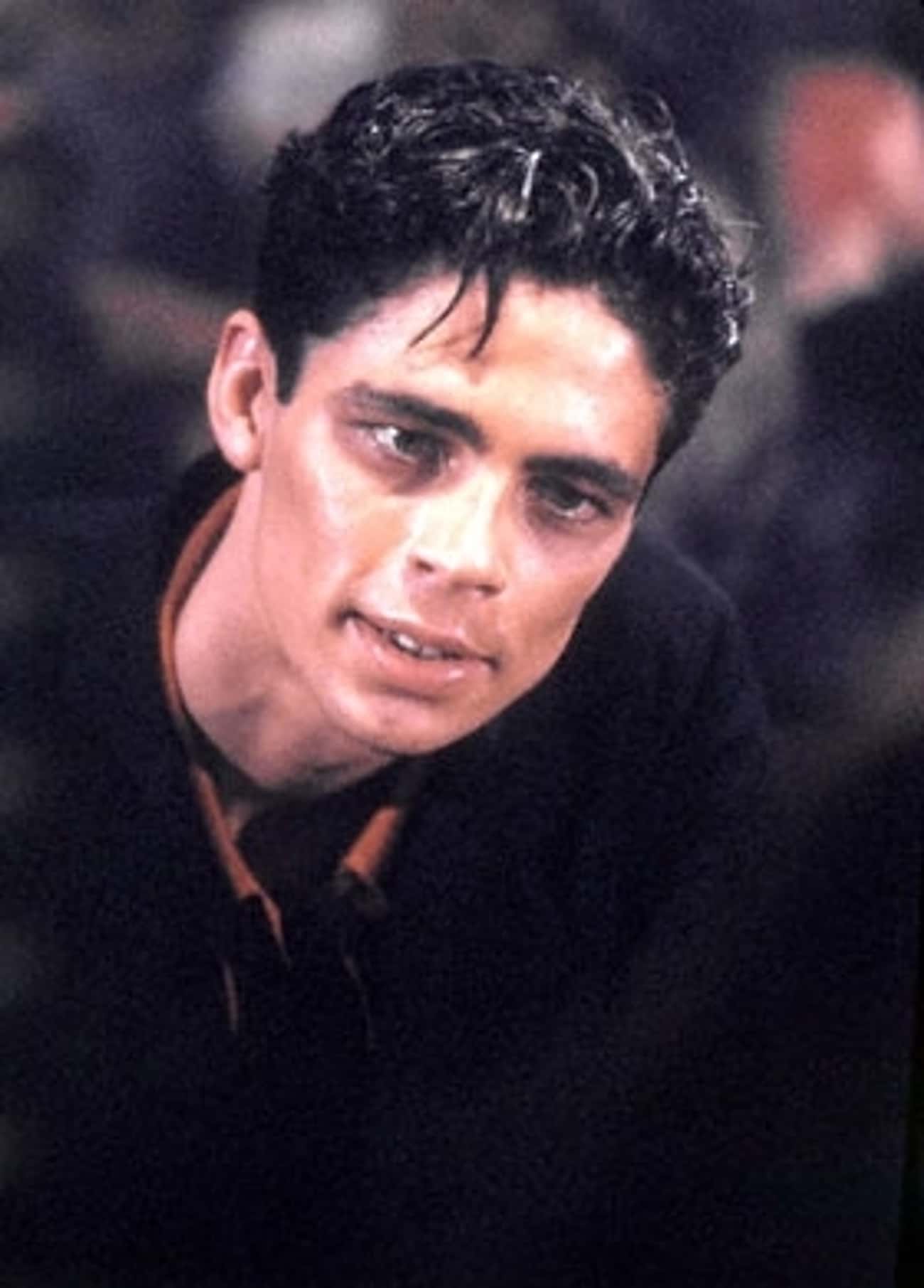 Young Benicio Del Toro in Sports Coat Semi-Closeup Shot
