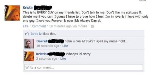 Love Knows No Spelling Errors on Random Worst Facebook PDA Posts