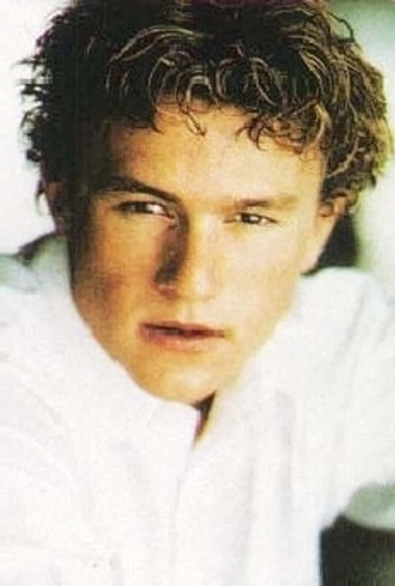 Young Heath Ledger in White Buttondown Closeup