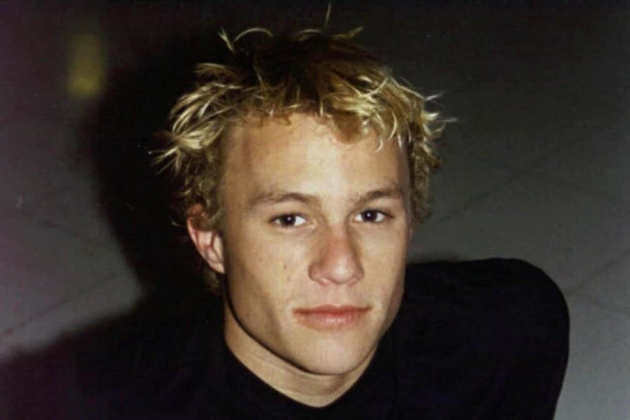 Young Heath Ledger in Black T-Shirt