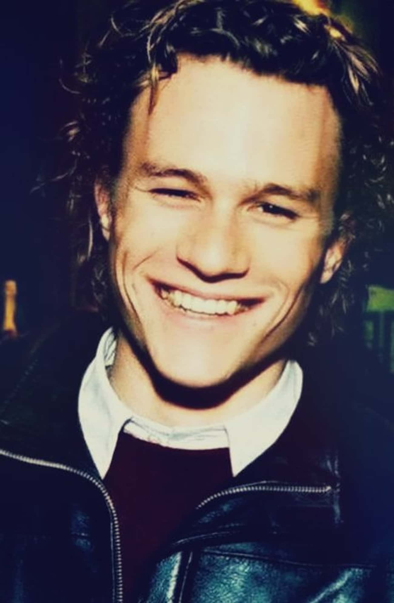 Young Heath Ledger in Black Leather Jacket