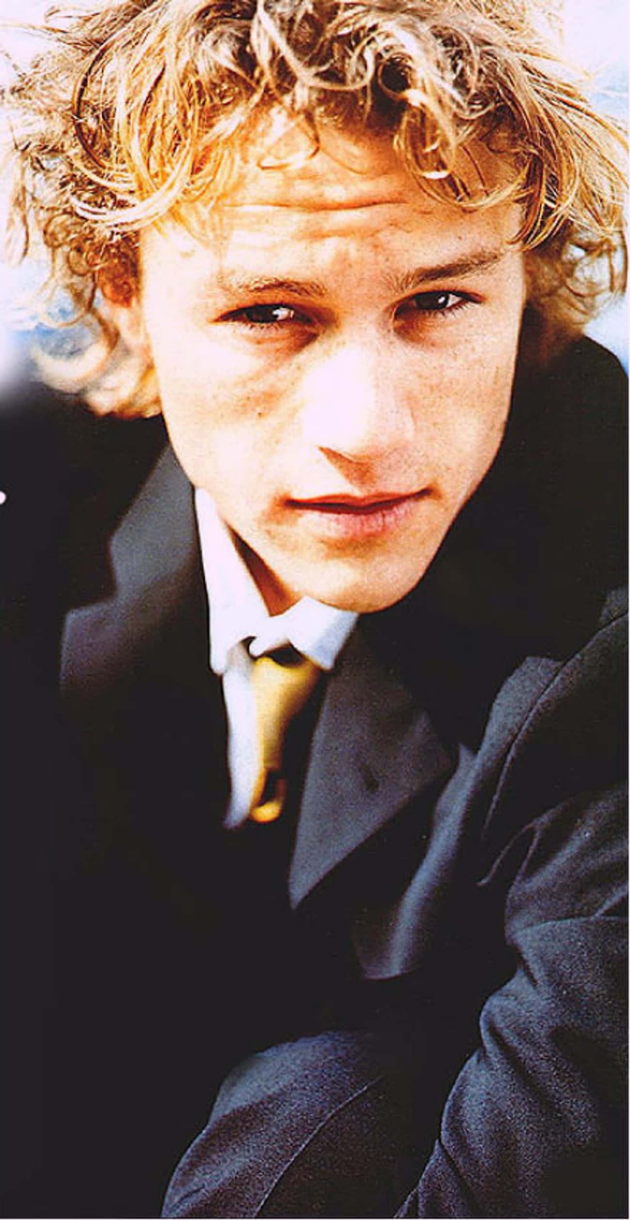 Young Heath Ledger in Black Suit and Tie