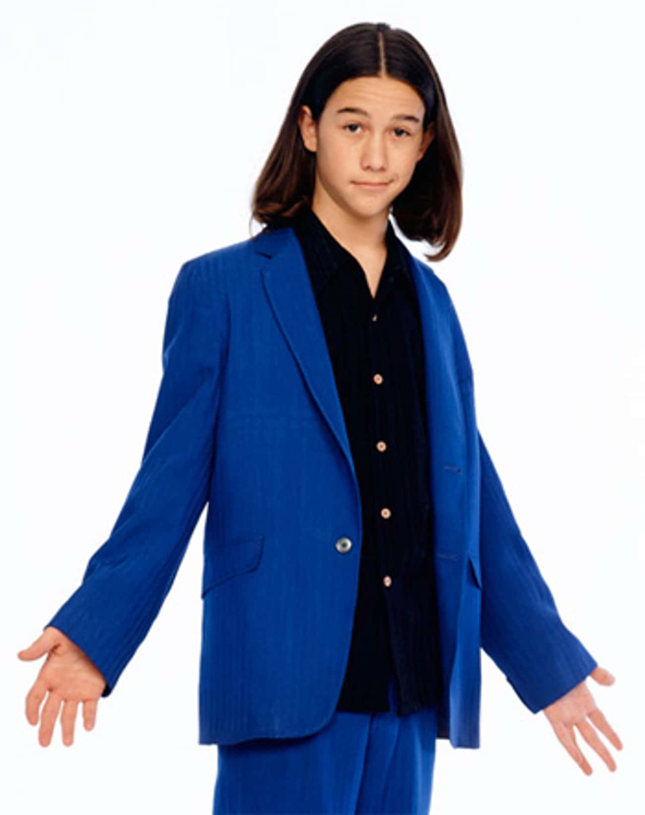 Young Joseph Gordon-Levitt in Bright Blue Suit and Black Buttondown