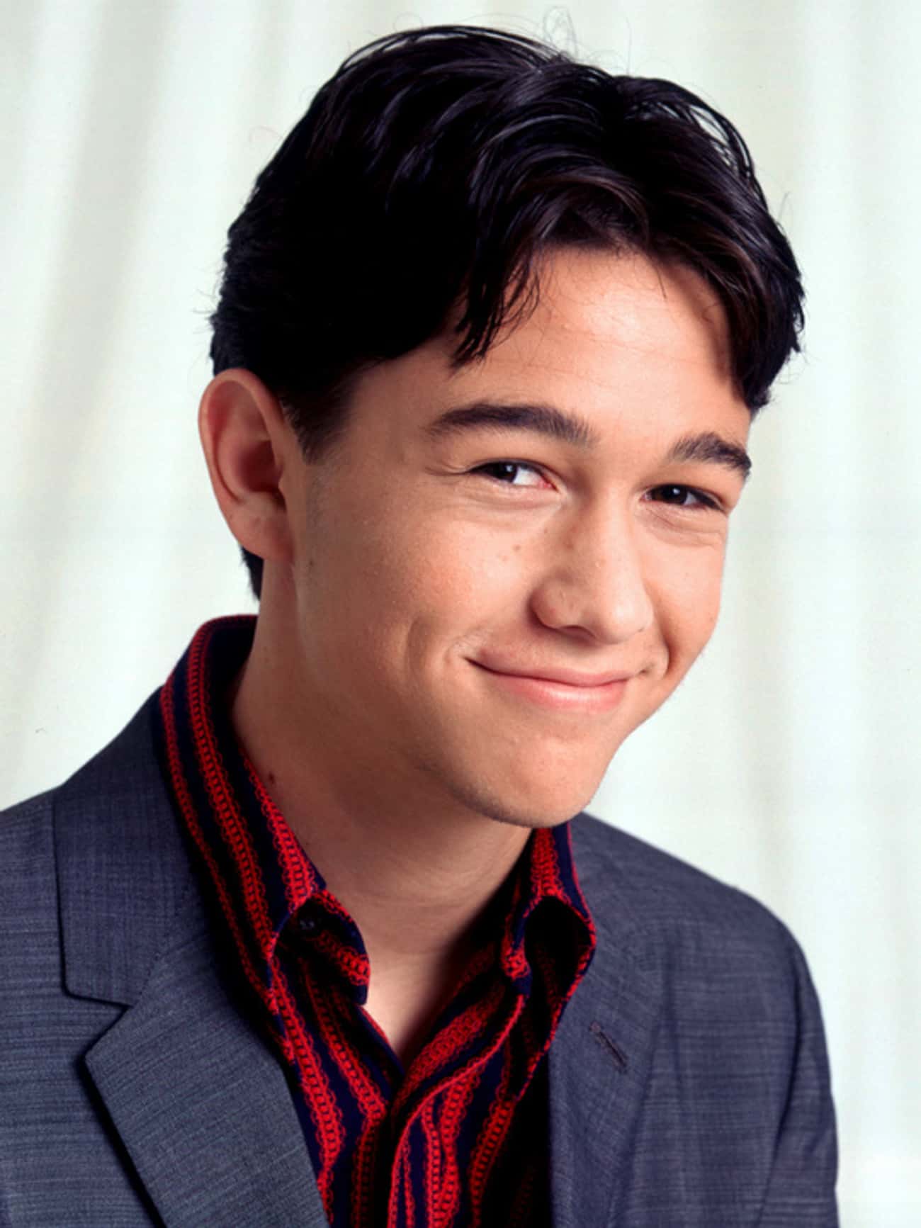 Young Joseph Gordon-Levitt in Blue Sports Coat and Blue and Red Striped Buttondown