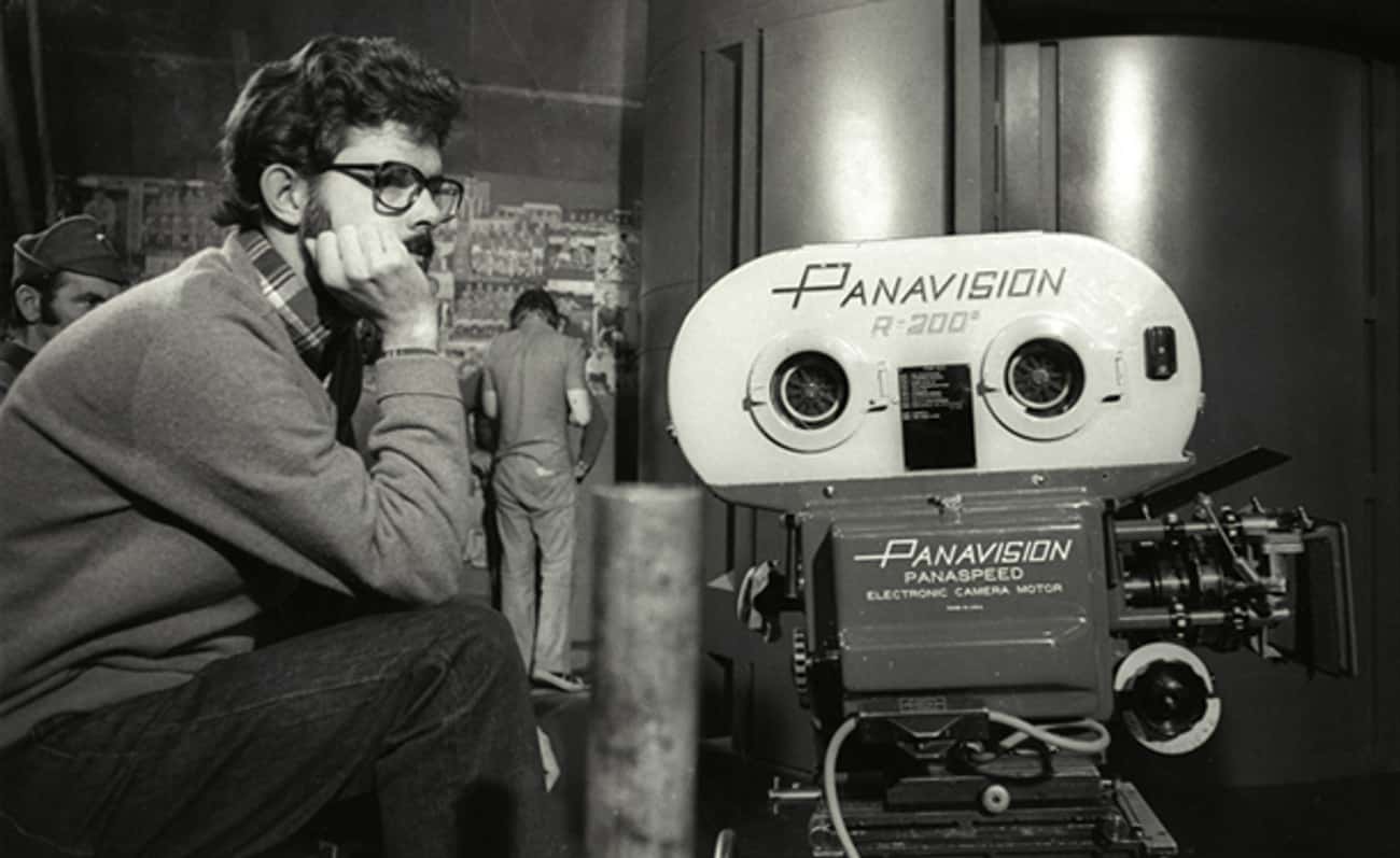 Young George Lucas in Gray Sweater in the Studio