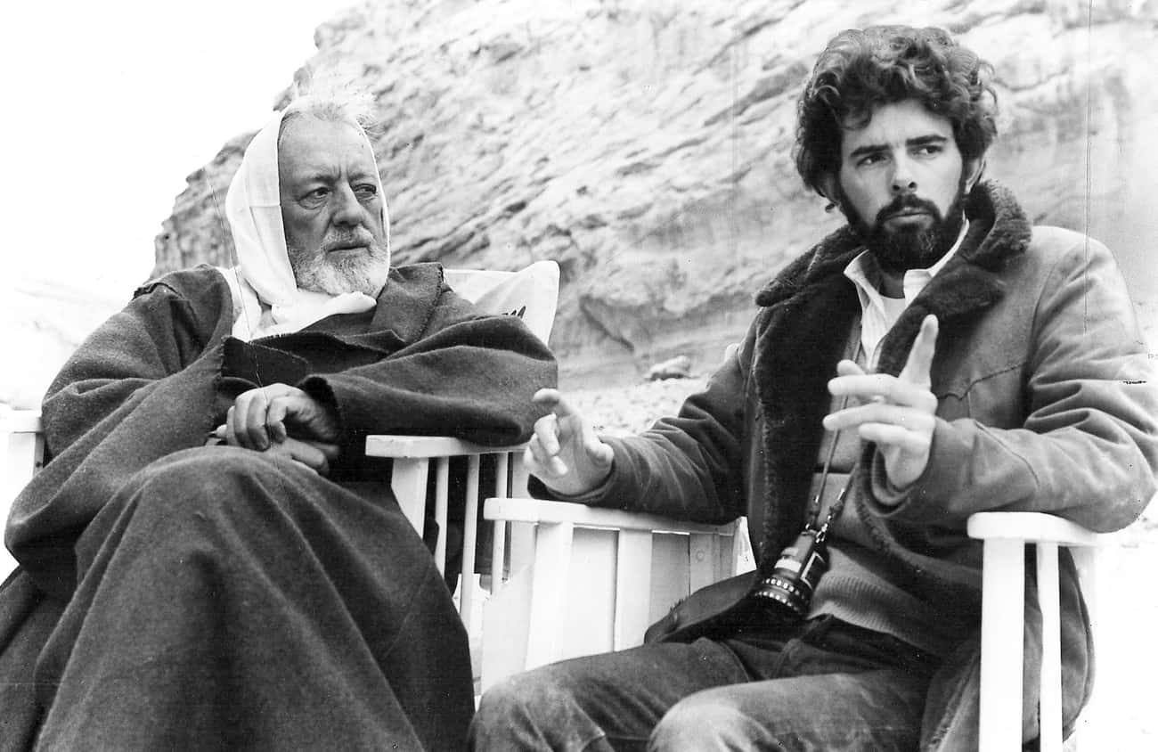 Young George Lucas in Coat, Sweater Vest and White Buttondown