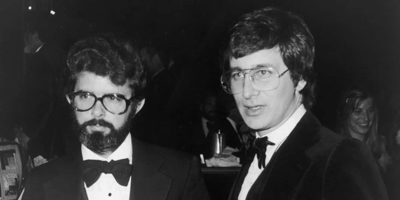 Young George Lucas in Tuxedo with Steven Spielberg