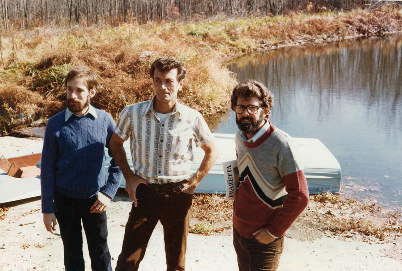 Young George Lucas in Multi-Colored Patterned Sweater