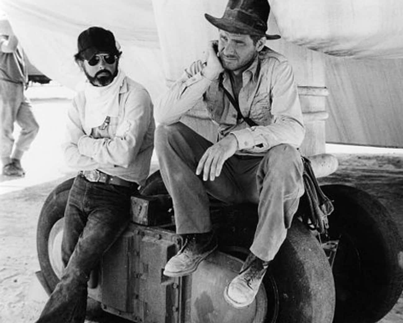 Young George Lucas with Harrison Ford