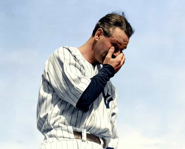 Baseball Legend Lou Gehrig Right After His Famous Retirement Speech