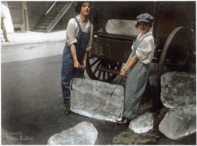 Ice Delivery Girls in 1918