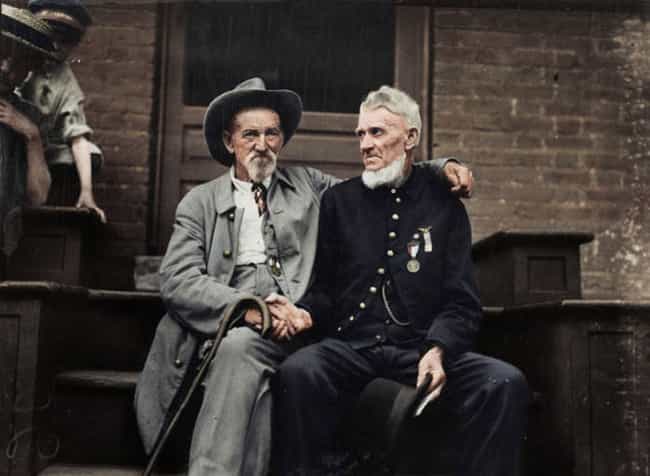 Two Civil War Veterans Shake Hands in 1913