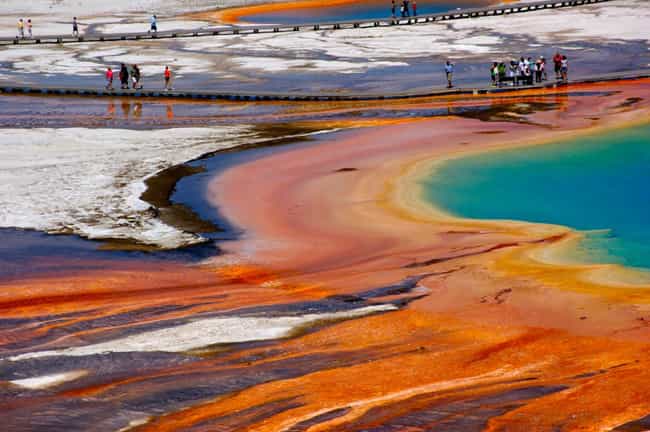 Grand Prismatic Spring at Yellowstone National Park in Wyoming, USA