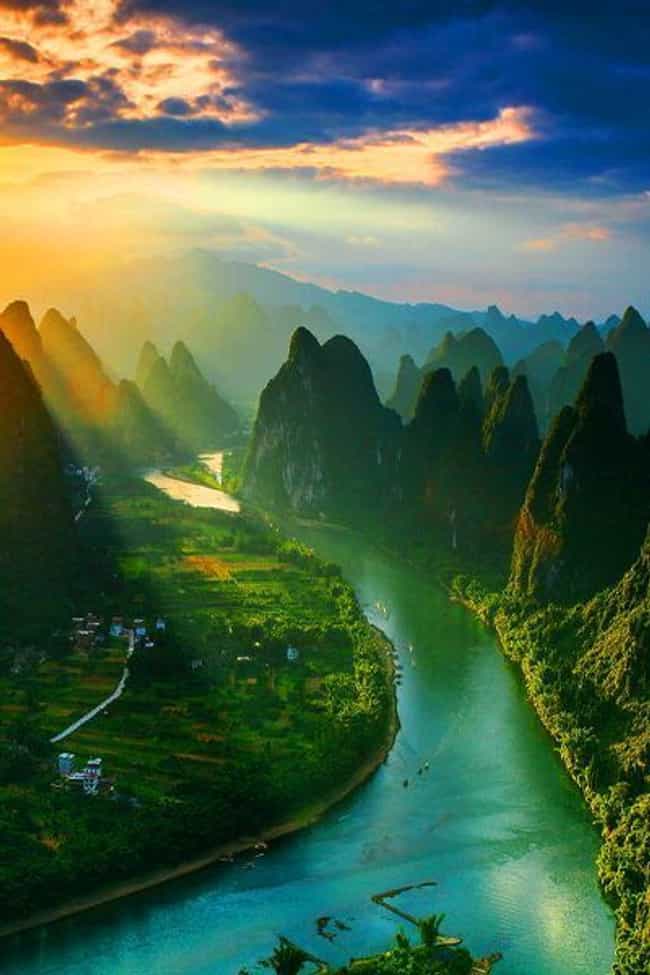 Limestone Karst Formations in Guilin, China