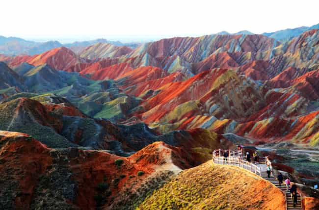 Rainbow Mountains at Zhangye Danxia Geological Park in Gansu Province, China