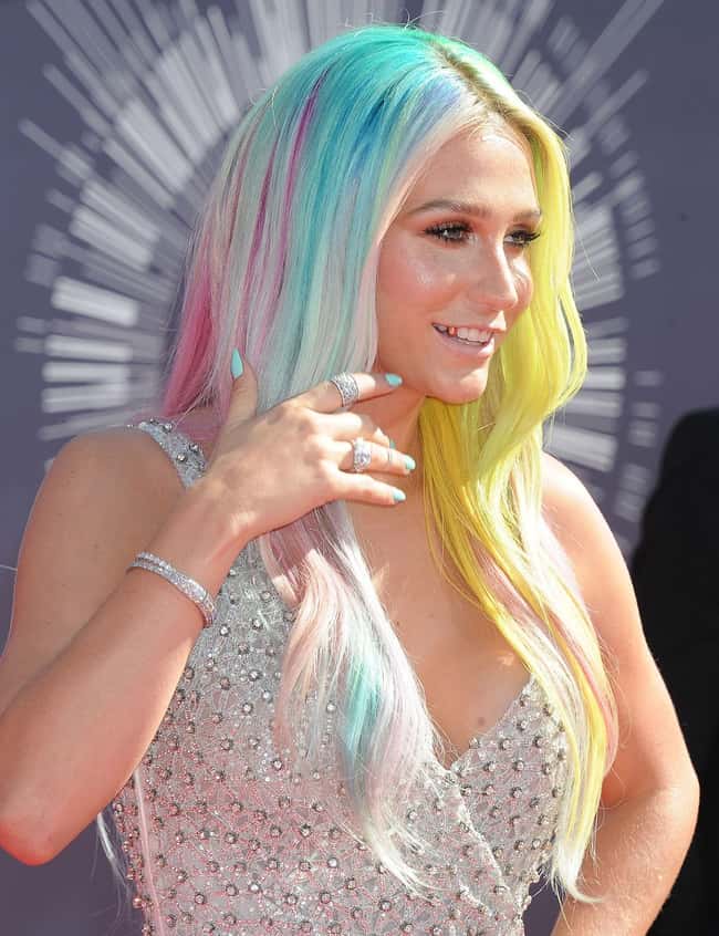Kesha is listed (or ranked) 8 on the list Celebrities Rocking Colorful Hair