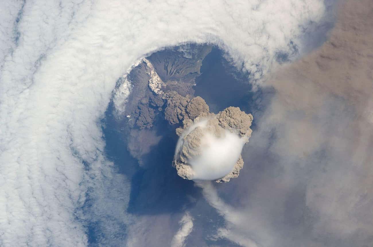 The Eruption Of Sarychev Volcano Near Japan