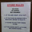 No Farts on Random Passive Aggressive Signs at Stores
