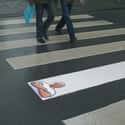This Pearly White Crosswalk, Courtesy Of Mr. Clean on Random Awesome Outdoor Advertisements