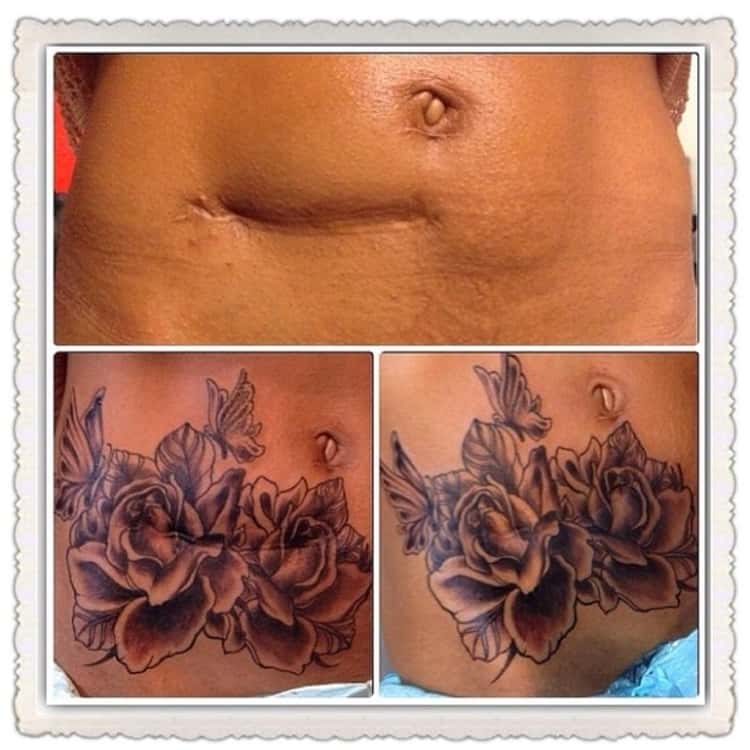 cover up tattoos on stomach
