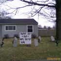 Are Tomb Stones Part of the Birthday Wishes? on Random Hilarious Yard Signs You Wish Your Neighbors Had