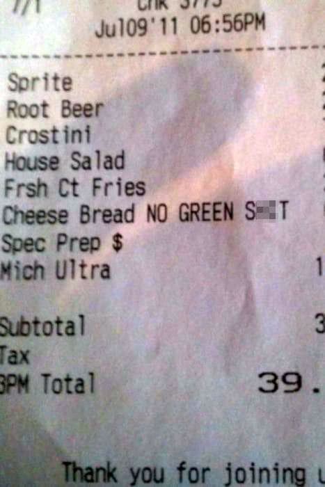 19 Funny Restaurant and Shopping Receipts of Employees Trolling