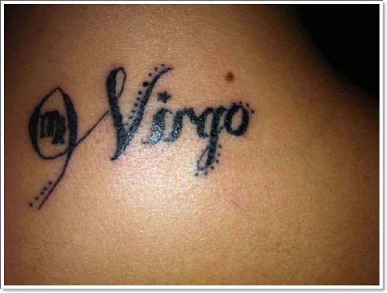 Тату Virgo надпись