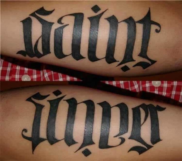 18 Insane Ambigram Tattoos That Are Reversible
