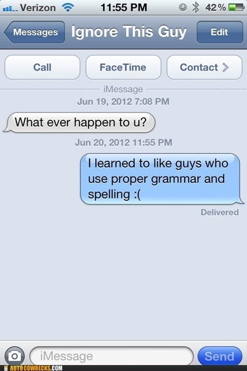 One Can Only Be Expected To Come Up With So Many Polite Excuses on Random Hilarious Texts From The Grammar Police