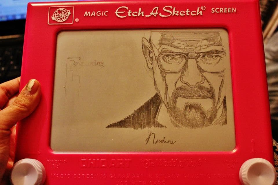 Artist goes viral for creating amazing Etch A Sketch drawings