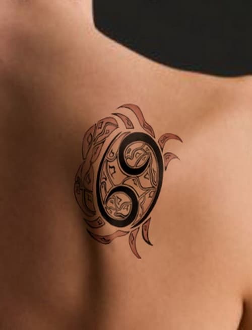 cancer symbol tattoos zodiac