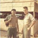 Two American Soldiers Outside of an Officer's Club, Vietnam War on Random Vintage Photos of Off-Duty Soldiers