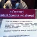 Instant Spouses: Just Add Water? (Alcohol?) on Random Most Hilarious Hotel Signs