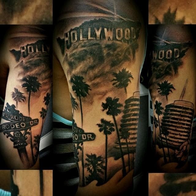 Los Angeles Tattoo Ideas Photos Of Los Angeles Tattoos   This Tribute To Hollywood Landmarks Photo U1