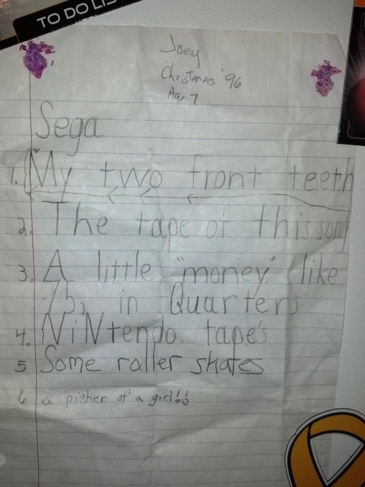 Funny Kids Christmas Lists 