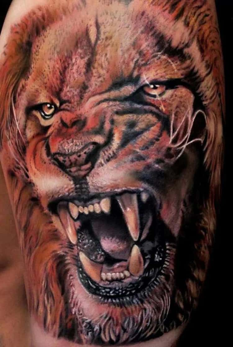 tiger thigh tattoos