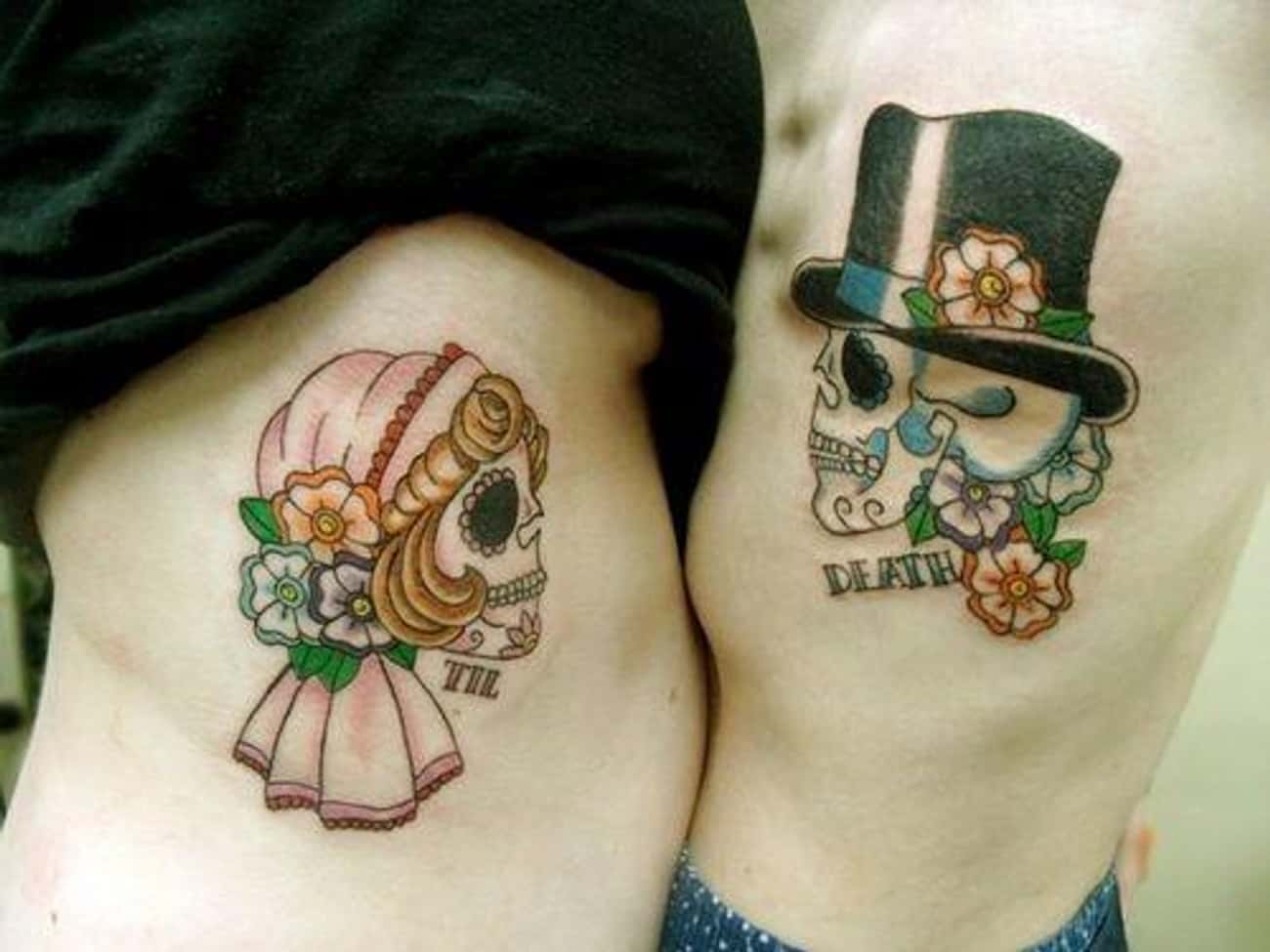 Татуировки черепки муж и жена