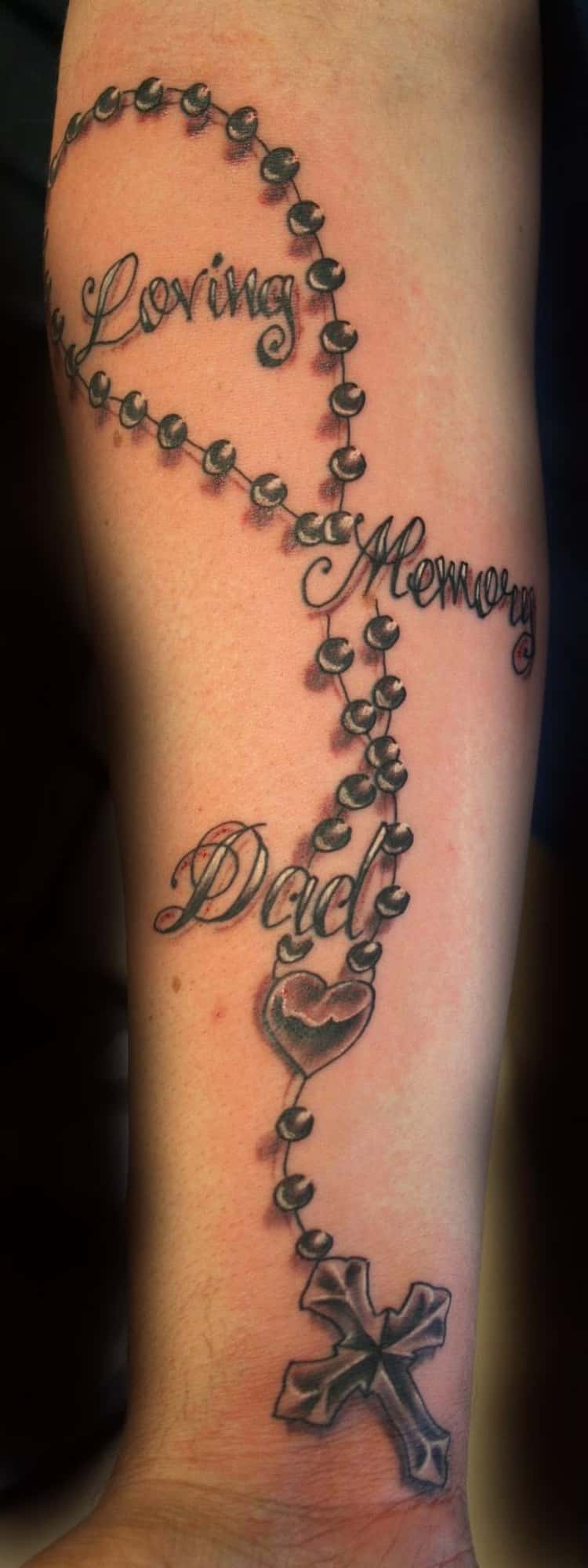 in loving memory cross tattoos
