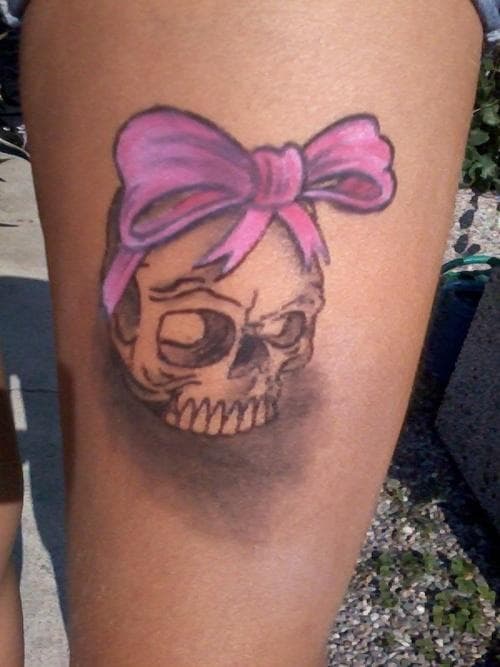 Tattoo Skull With Bow