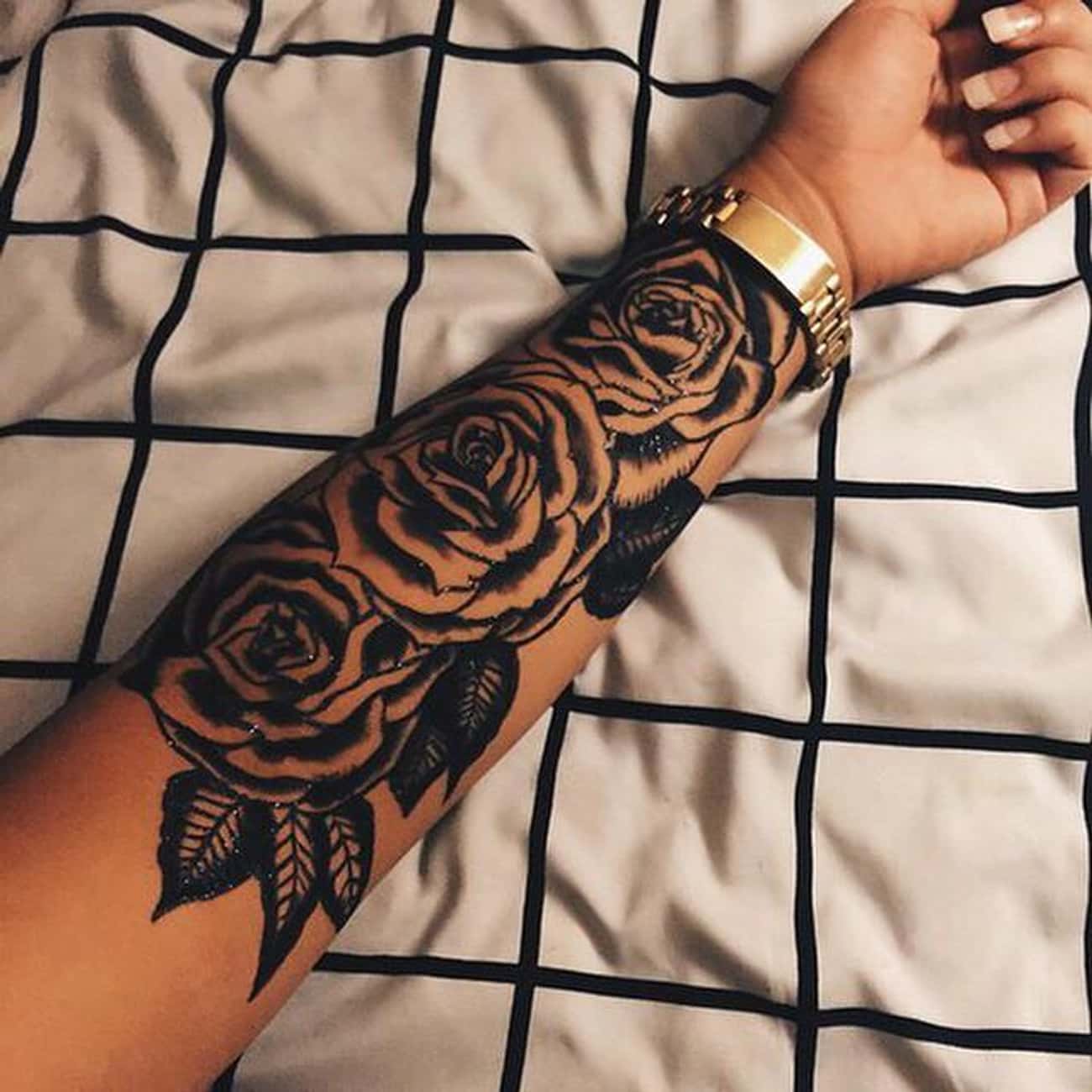 Black Roses Forearm Tattoo