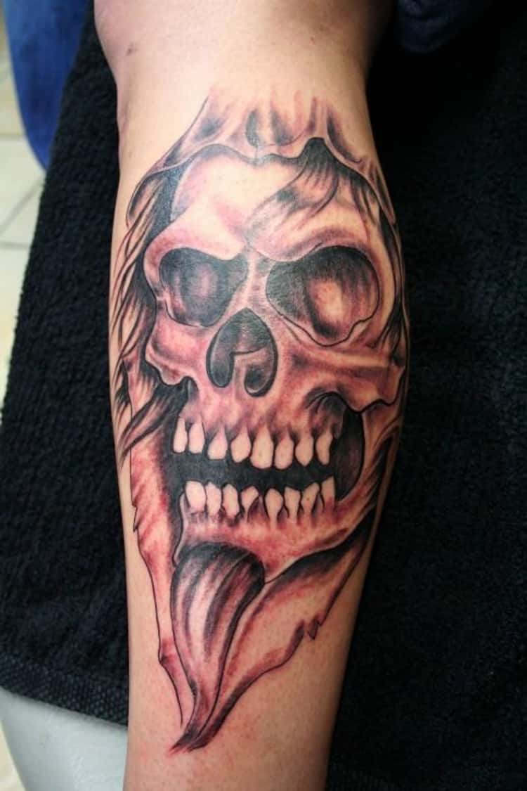 skull forearm tattoos