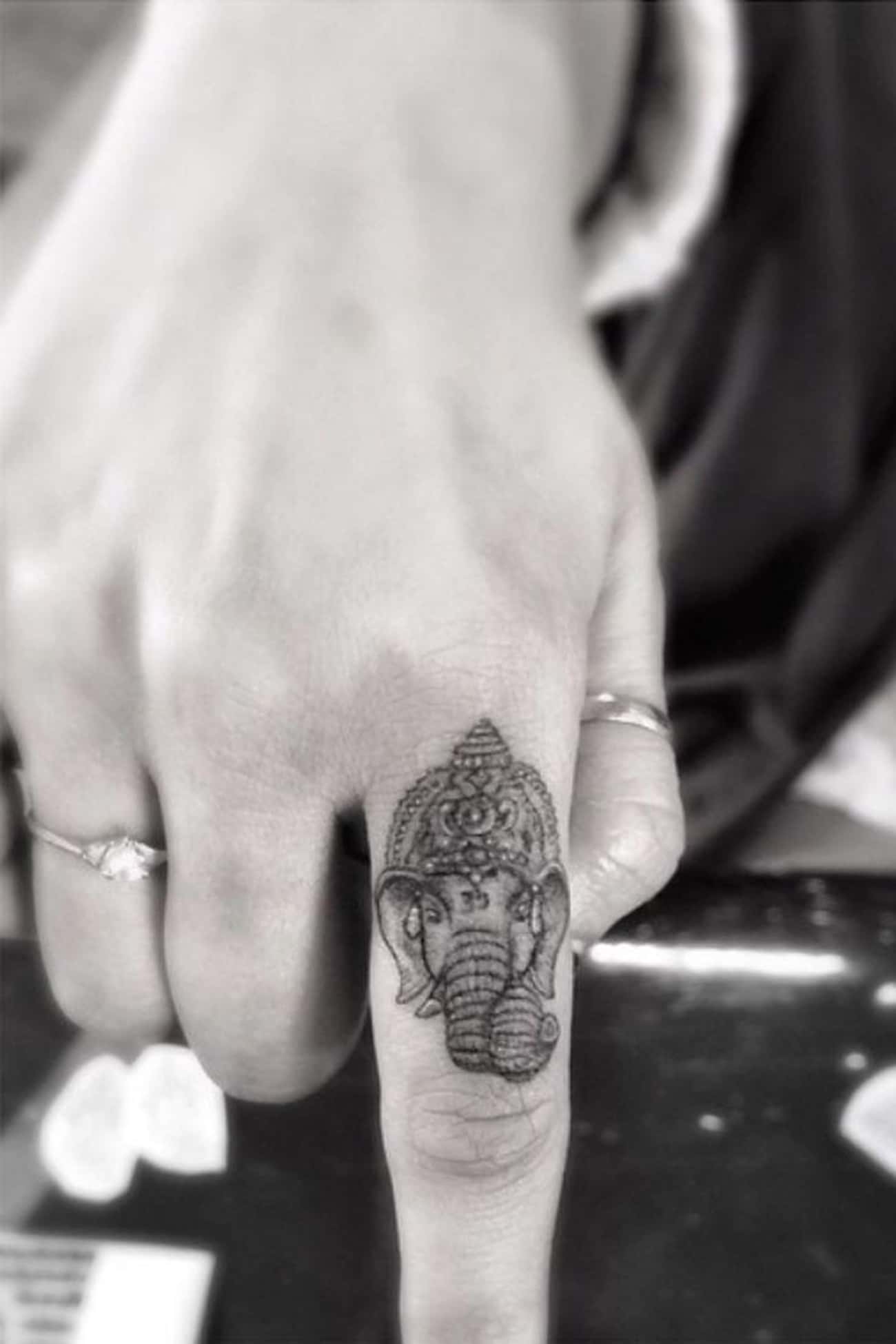 Elephant Finger Tattoo