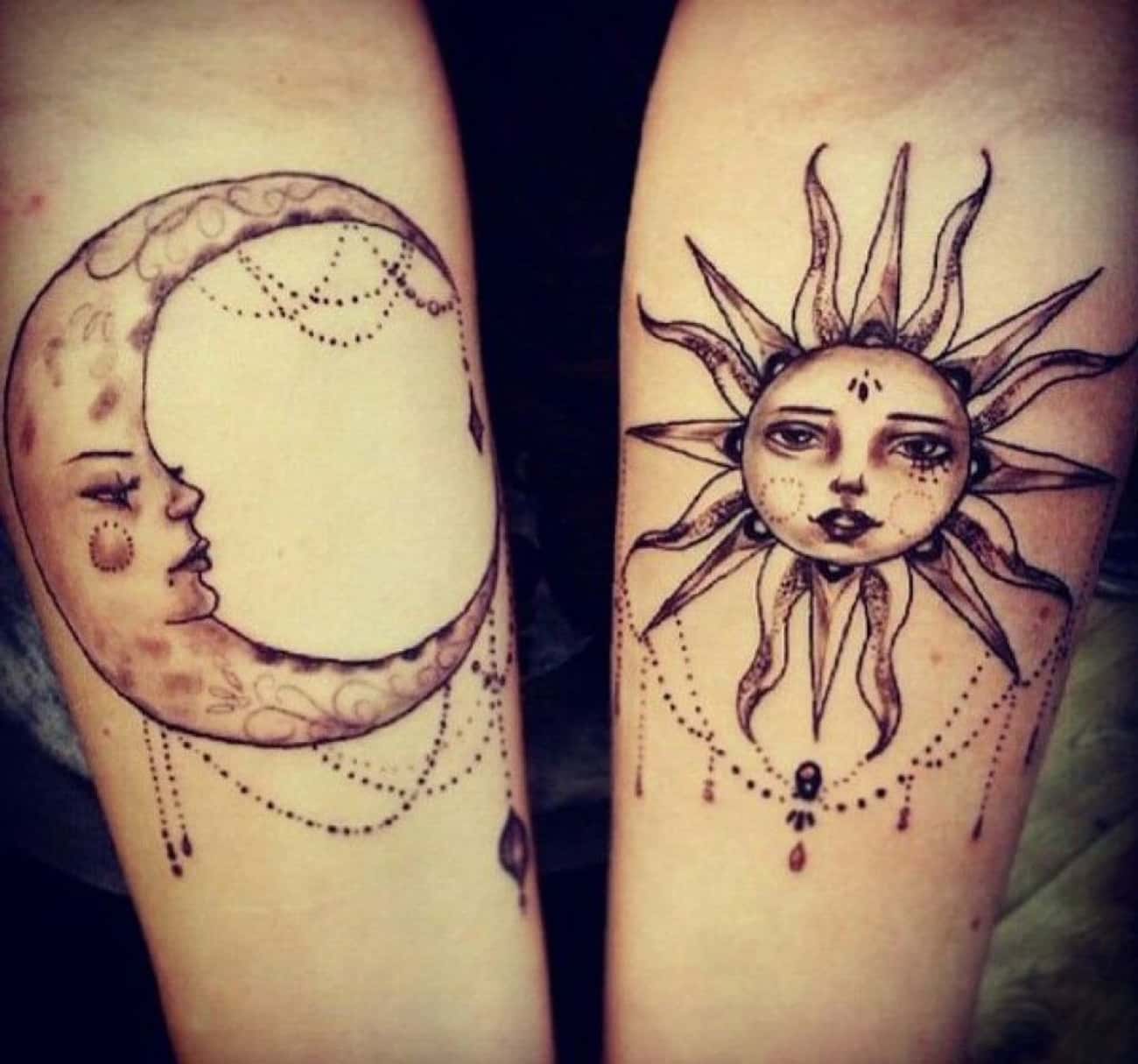 Sun And Moon Best Friend Tattoo