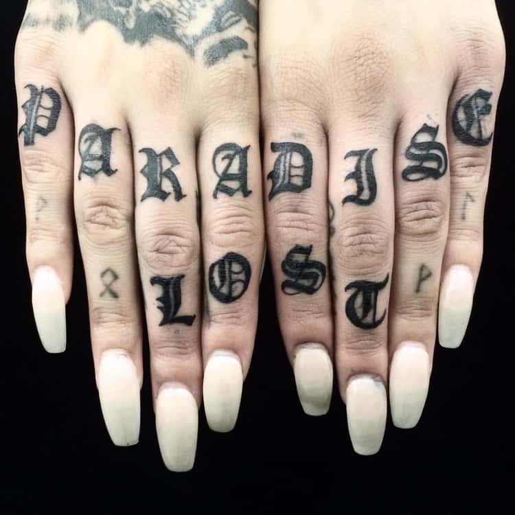 traditional knuckle tattoos